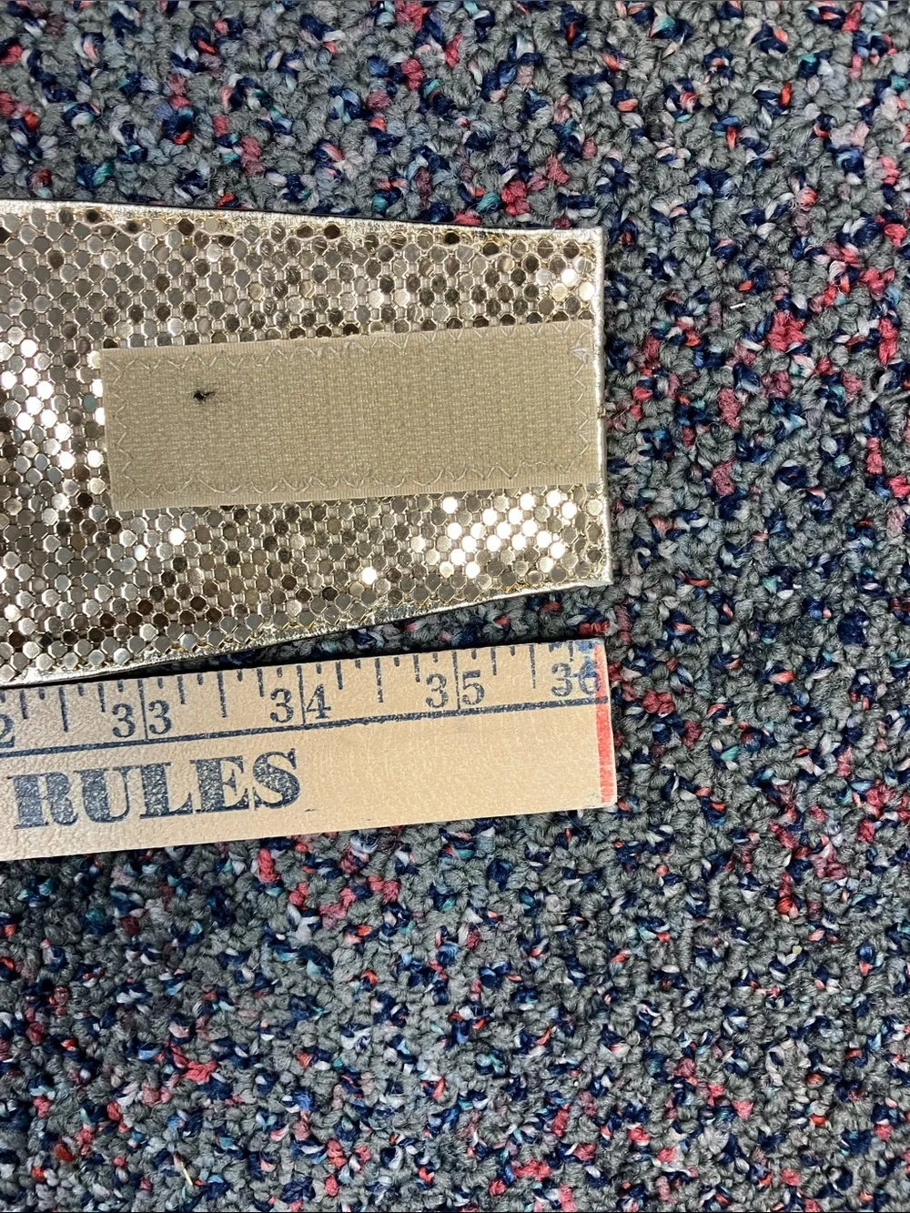 Whiting & Davis Metallic Gold Sequin Bow Belt